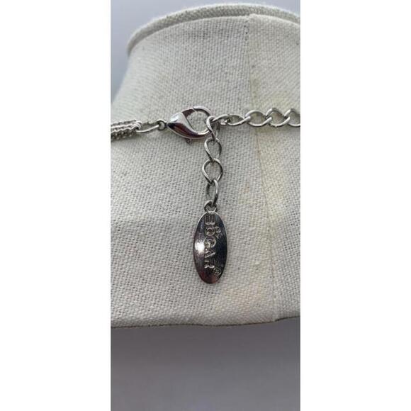 Bocar Silver Tone & Black Beaded Triple Layered Necklace Signed - Picture 4 of 4